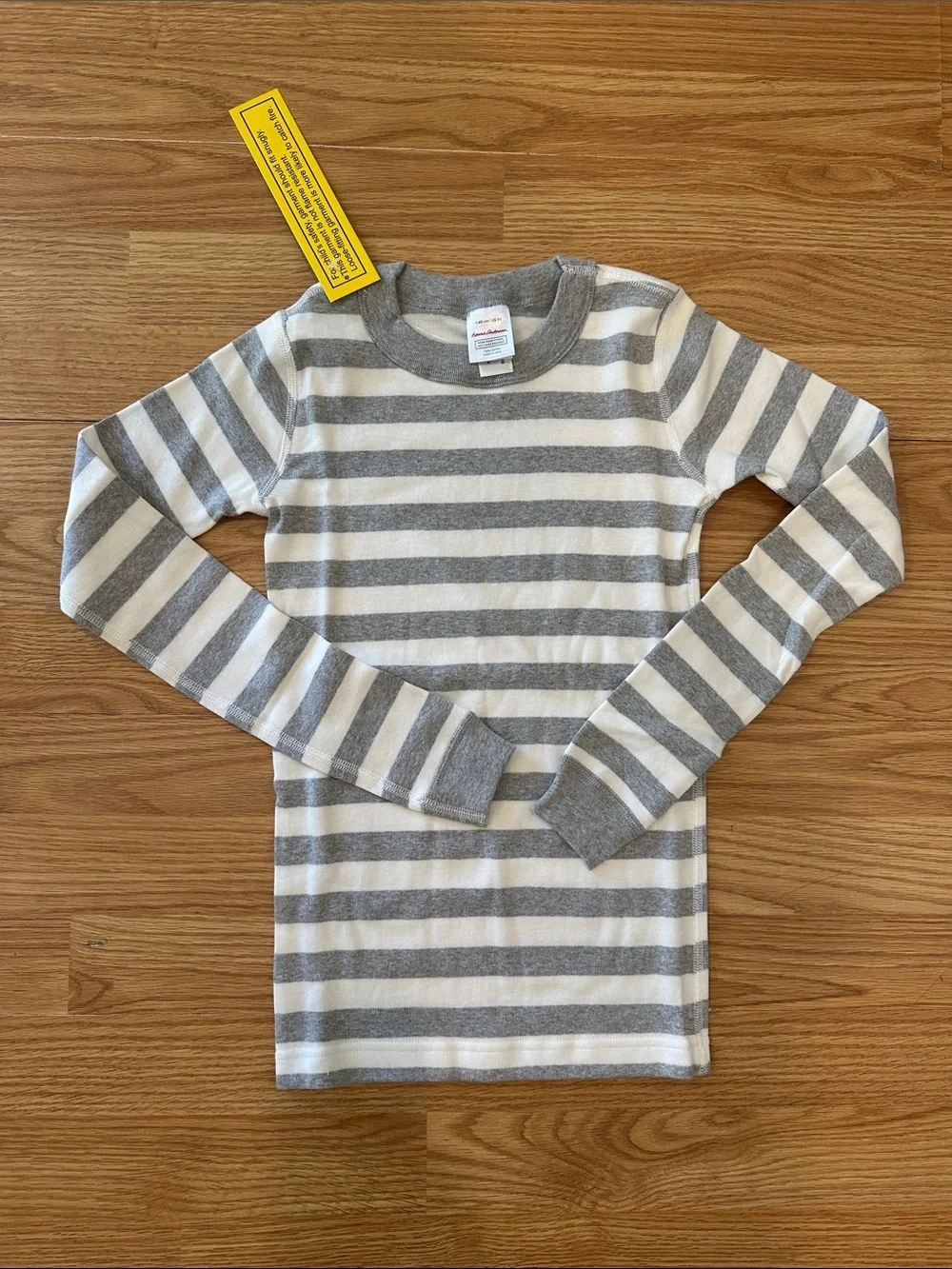 Hanna Andersson Gray White Striped HannaJams Pajama Set Size 10 Boys Girls NWT
